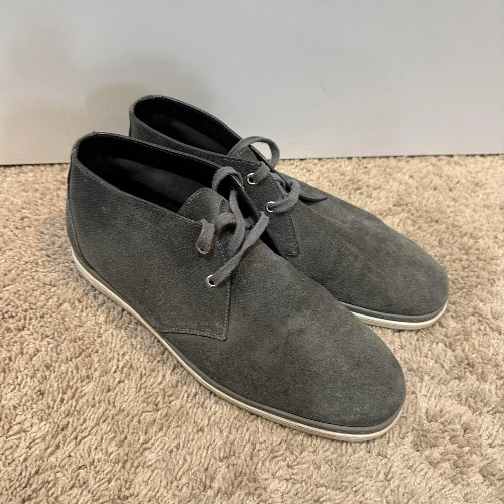 Ermenegildo Zegna Chukka Boots Mens Size 10 Gray Suede Casual Lace Up Italy